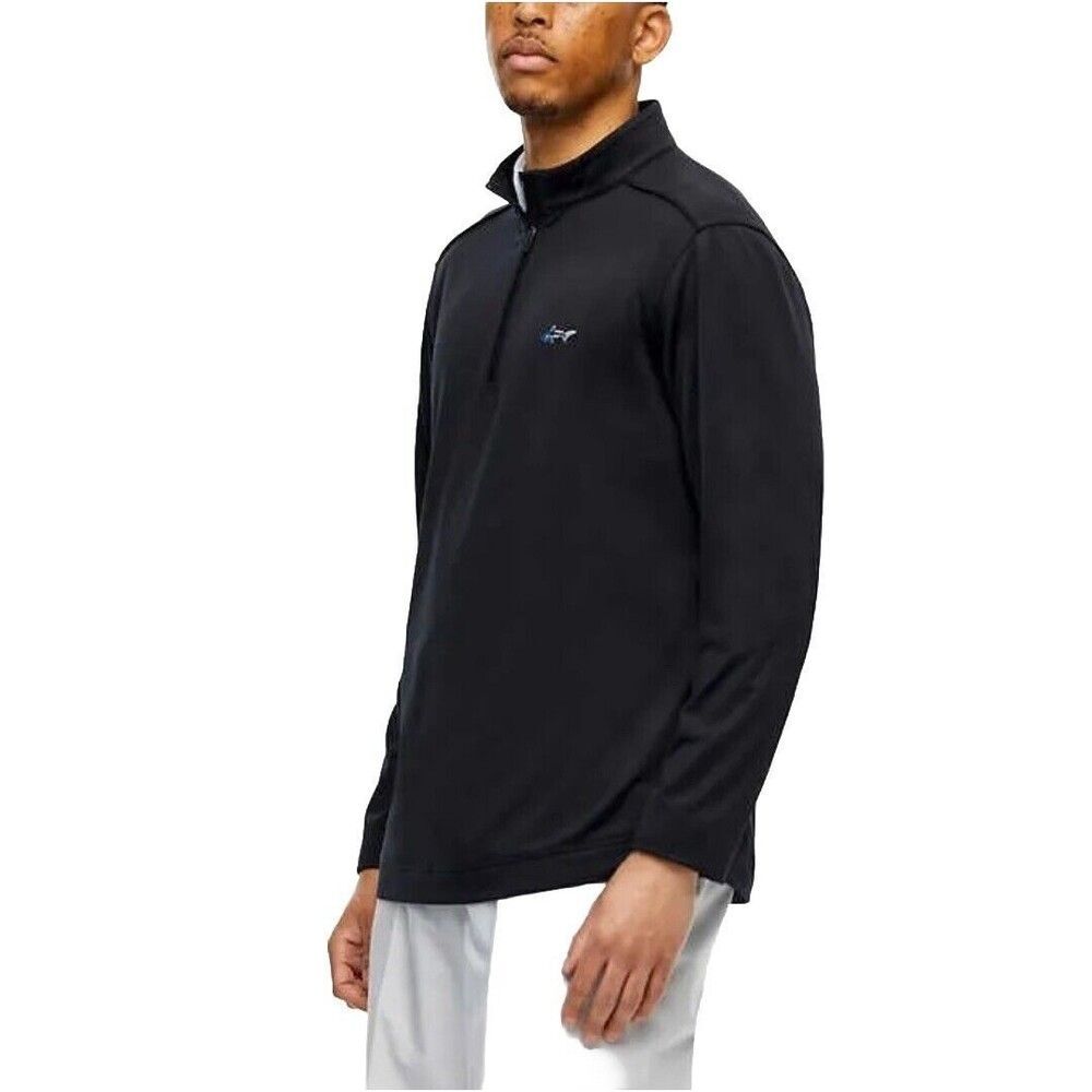 Greg Norman Mens ML75 Active 1/4 Zip Black Performance Stretch Pullover Shirt, M